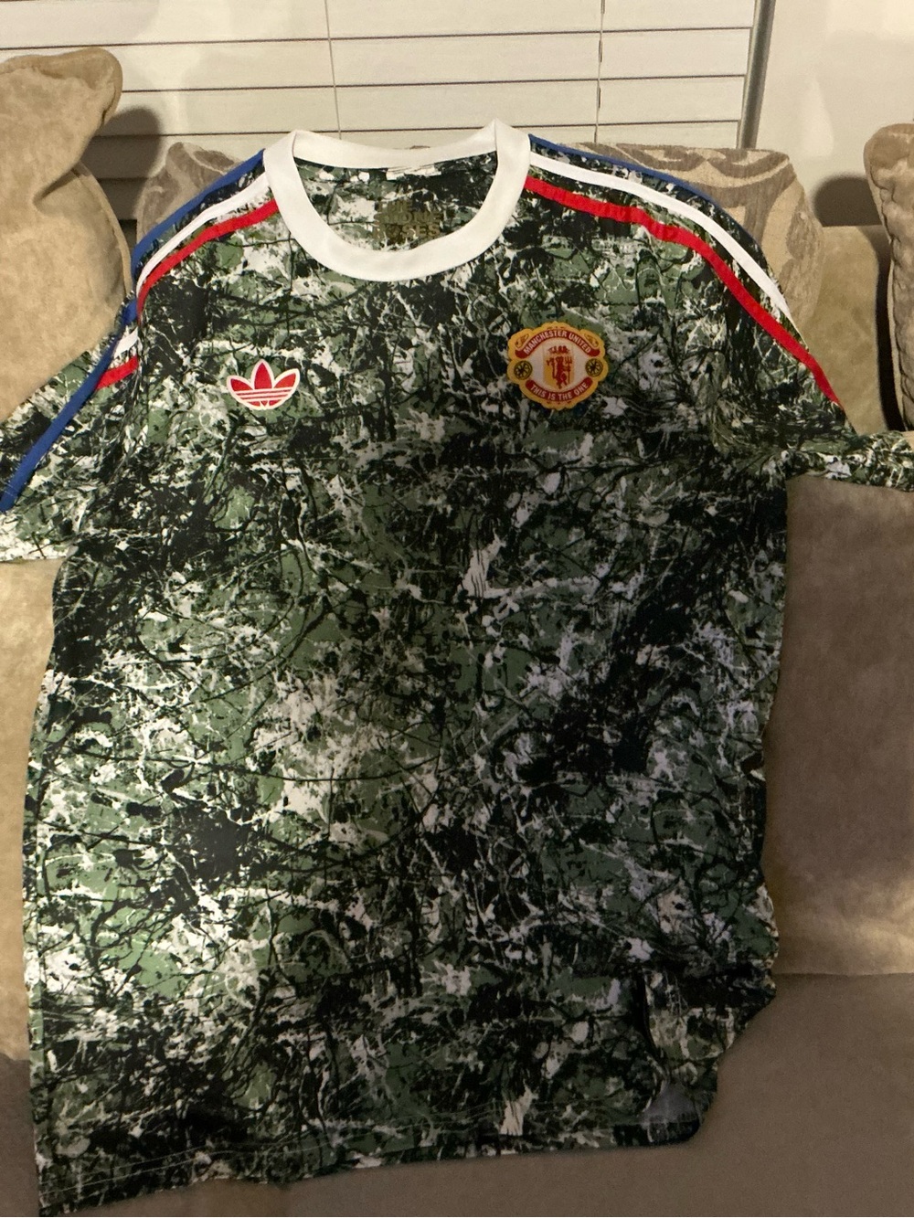 Adidas Manchester United Kids Green Camouflage Short-Sleeve Tee